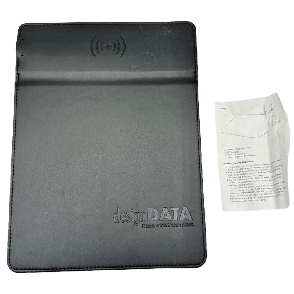 Accord Mouse Pad With Kickstand and Wireless Charger 11.5x9.5 Black